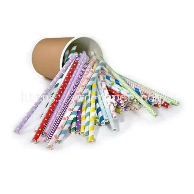 Canudos de papel colorido